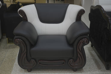 Black Mix White Leather Sofa Set