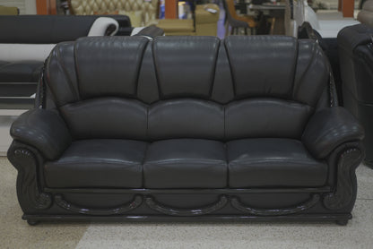 Black Shinny Leather Sofa