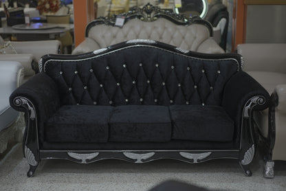 Black Mesh Vintage Frame Sofa Set