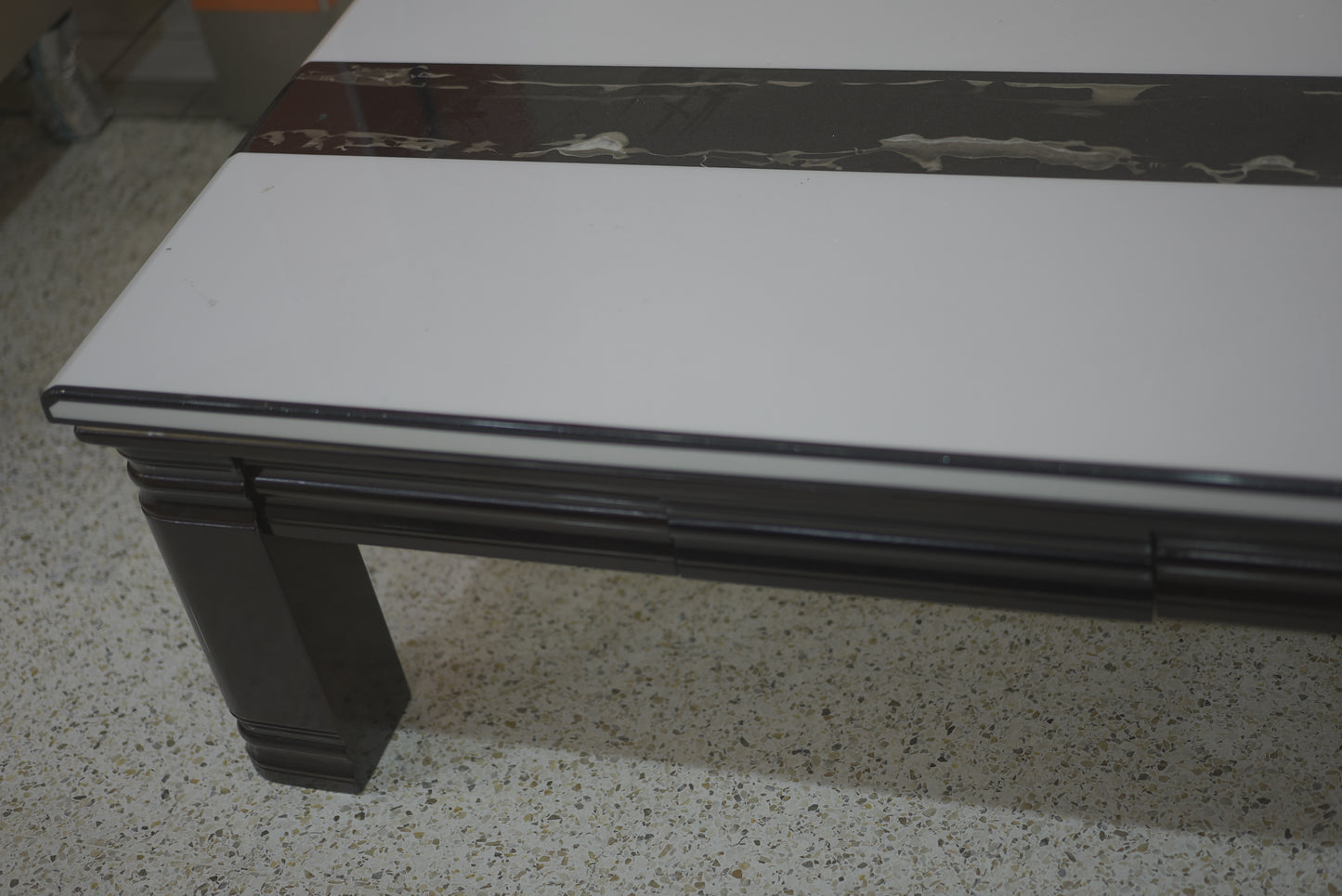 White Black Stone Pattern Coffee Table