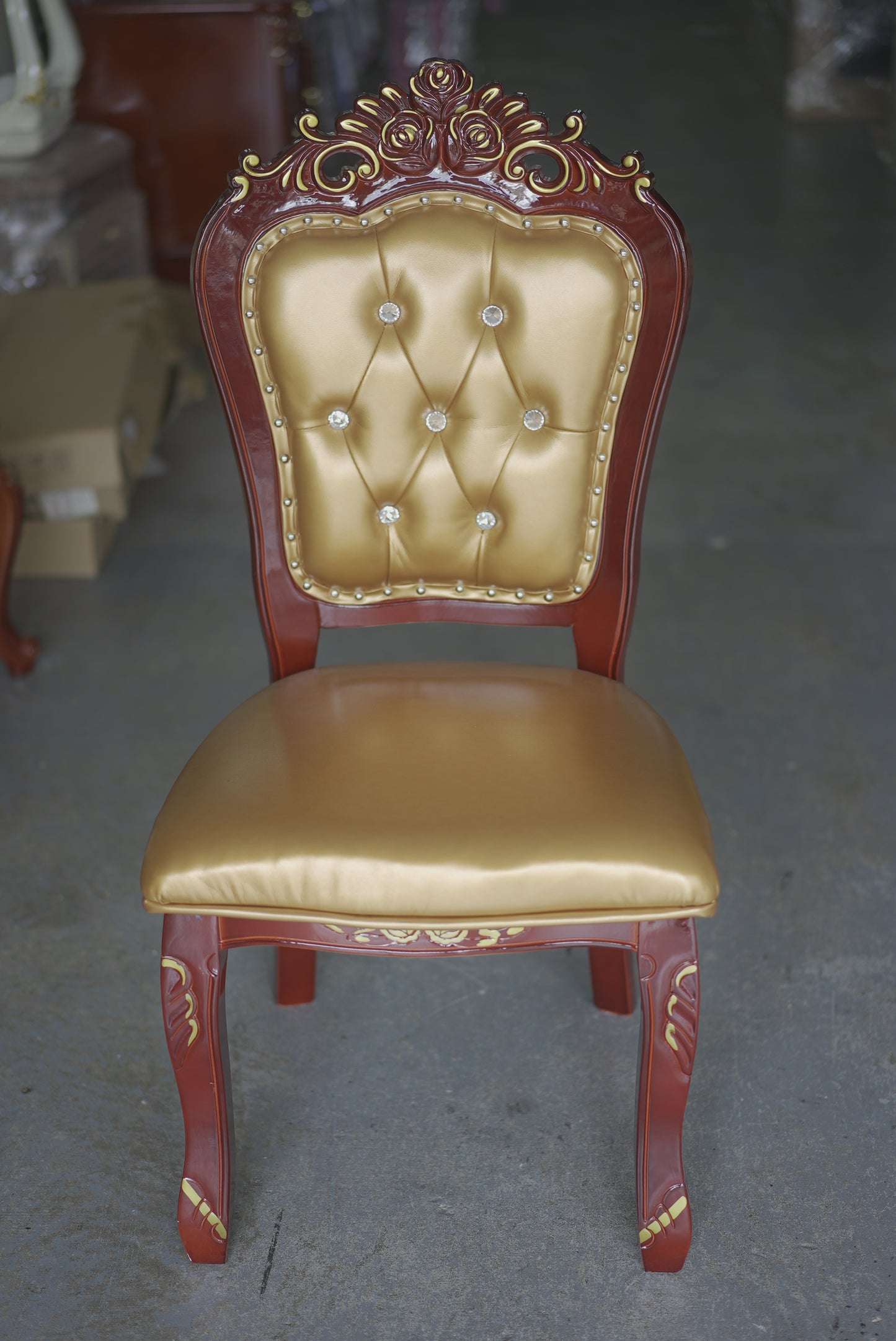 Leather Chair with Pearl Inlays