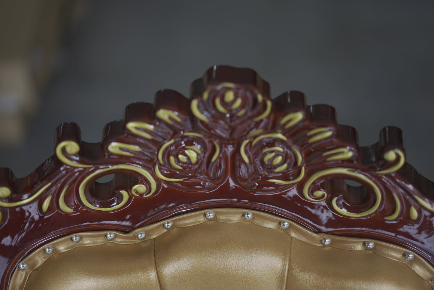 Leather Chair with Pearl Inlays