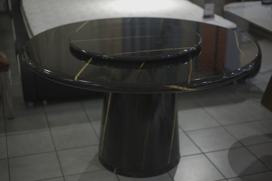 Black Marble Rotating Dinning Table