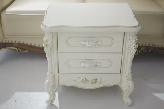 Vintage Bedside Cabinet White