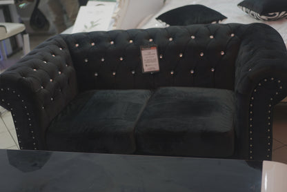 Diamonds Embedded Black Sofa