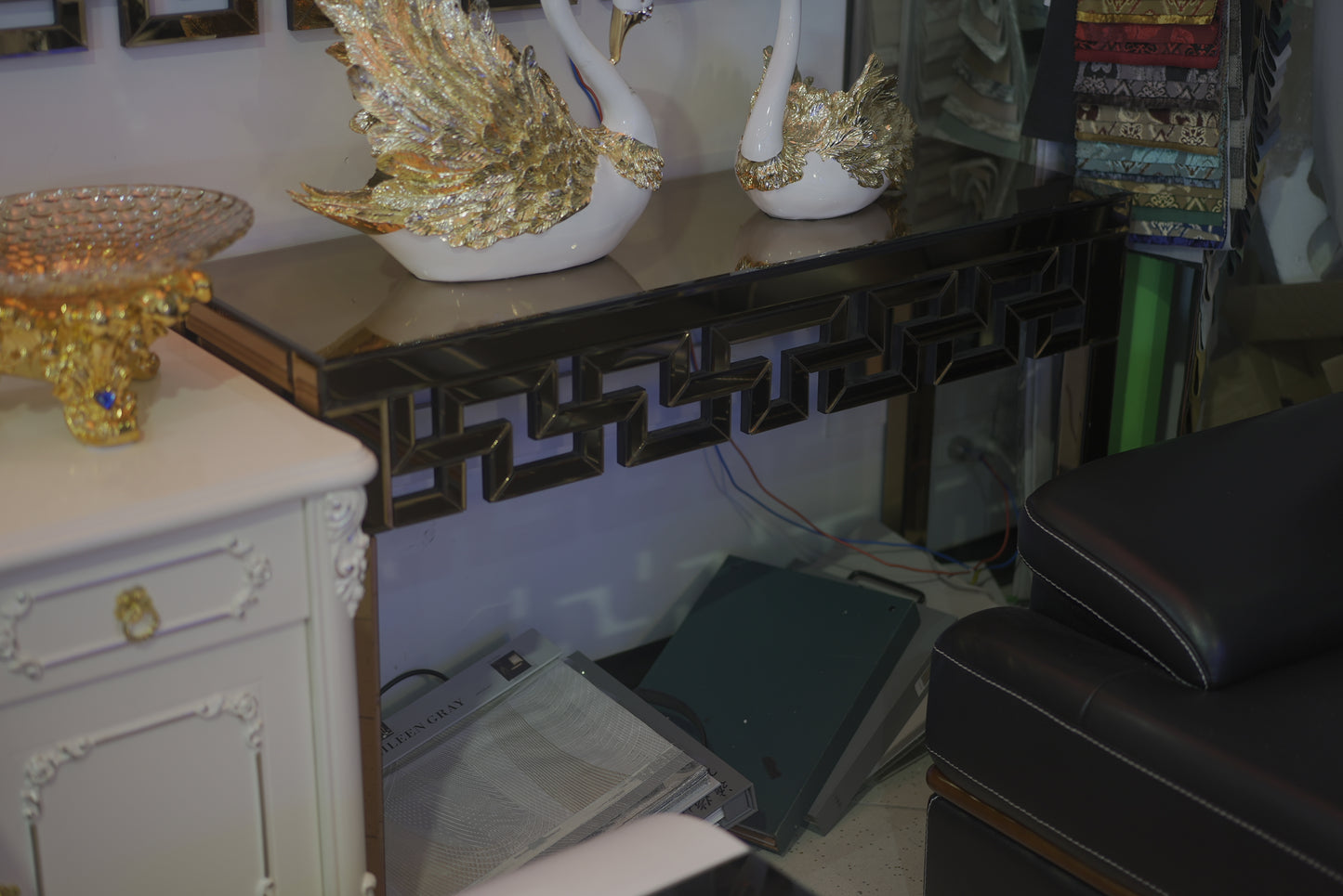 Golden Twist Pattern Hallway Table