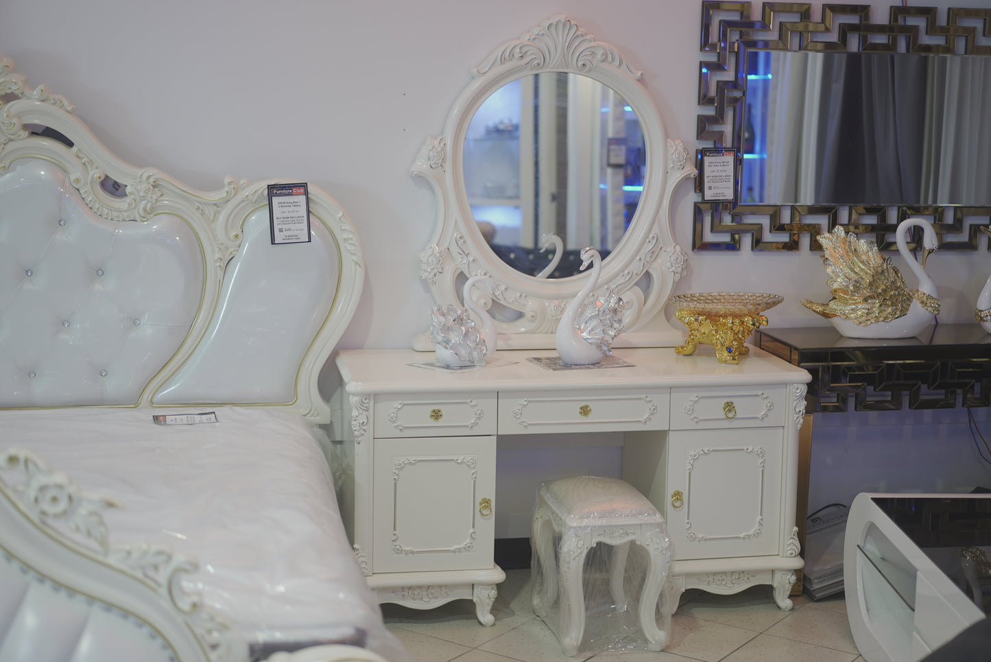 Vintage Dressing Table with Stool