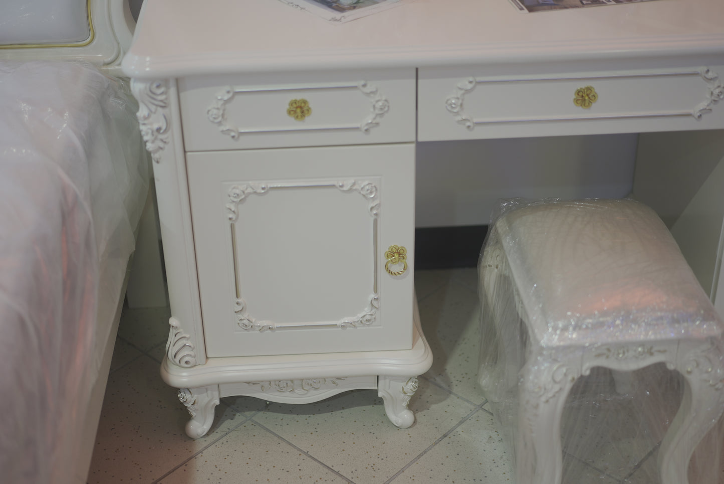 Vintage Dressing Table with Stool