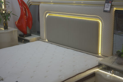 Cream Gold Back Light Bed Queen