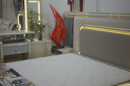 Cream Gold Back Light Bed Queen