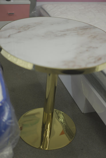 Coffee Table Marble Gold Pole Stand