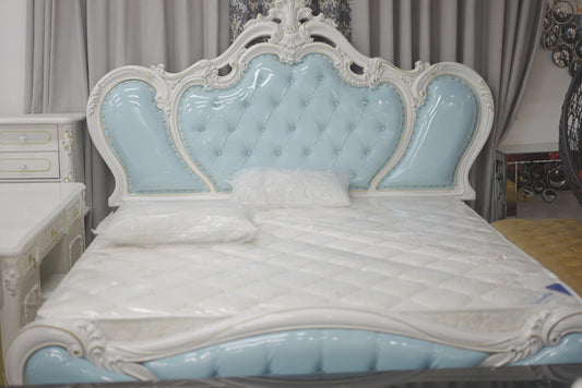 Blue White Bed King Size