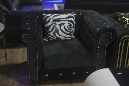 Diamonds Embedded Black Sofa