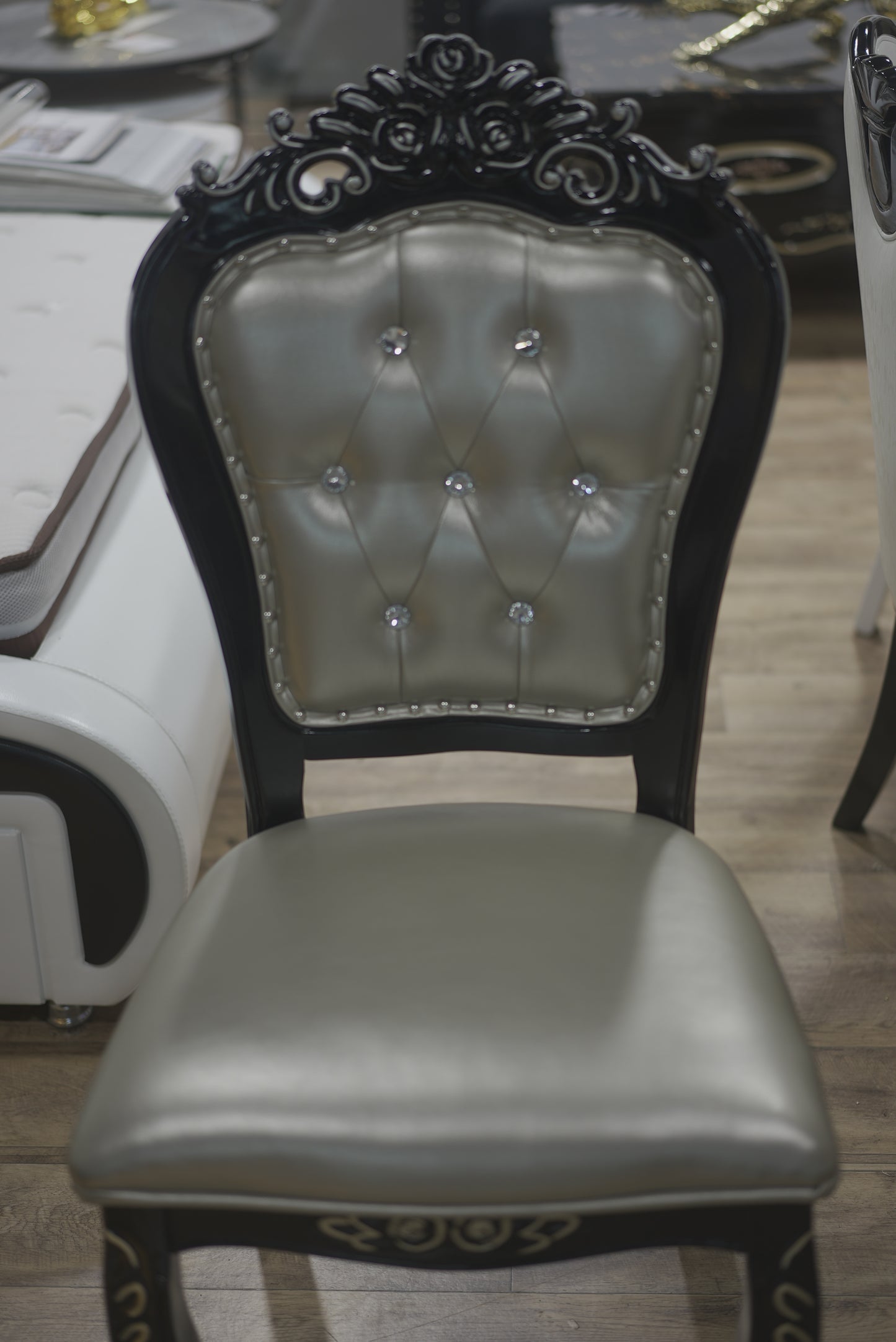 Leather Chair with Pearl Inlays