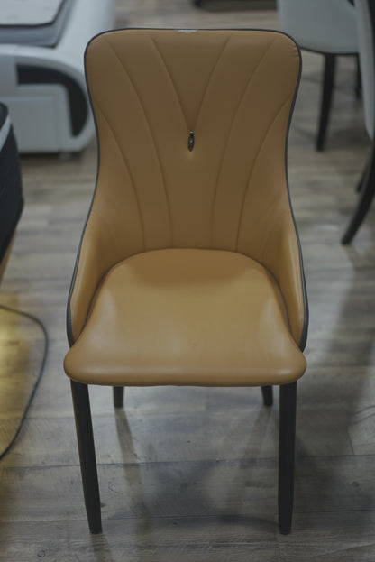 Wind Pattern Leather Chair with Bead