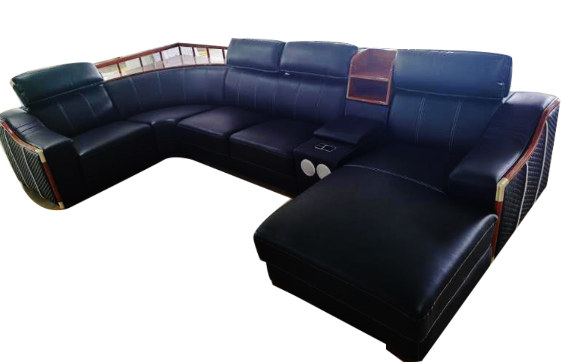 Black Four Pieces Connect Sofa Set