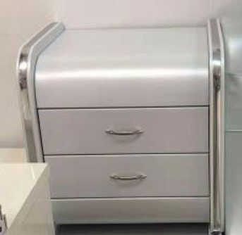 Bedside Cabinet Silver Frame