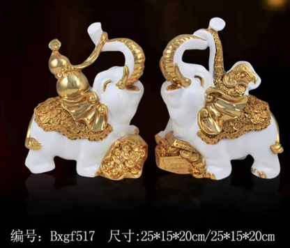 Golden Elephant with Treasure