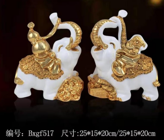 Golden Elephant with Treasure