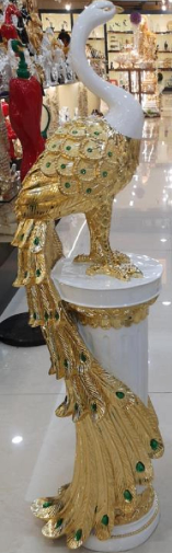 Peacock Statue with Gemstone Setting Decor