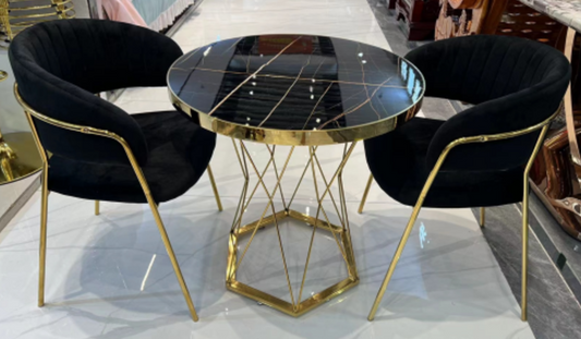 Coffee Table Black Marble Gold Net Stand