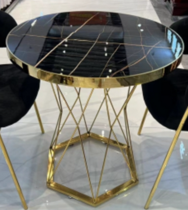 Coffee Table Black Marble Gold Net Stand