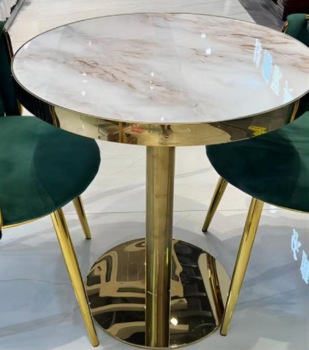 Coffee Table Marble Gold Pole Stand