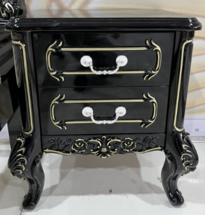 Black Vintage Bedside Cabinet