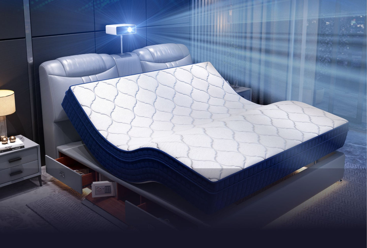 Adjustable Bed Mattress 3D Transformable Cutting Foam Mattress Cool Gel Infused & Bamboo Charcoal Memory Foam Mattress