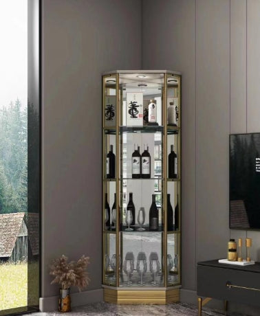 Golden Frame Four-Tier Wine Cabinet