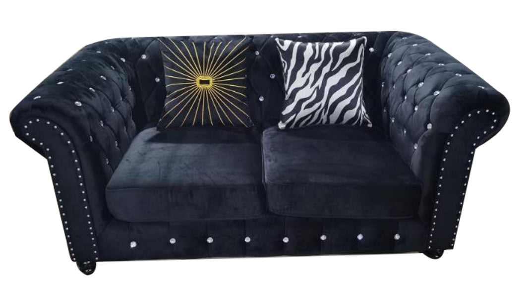 Diamonds Embedded Black Sofa