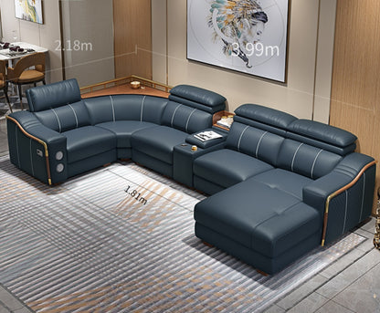 Black Four Pieces Connect Sofa Set