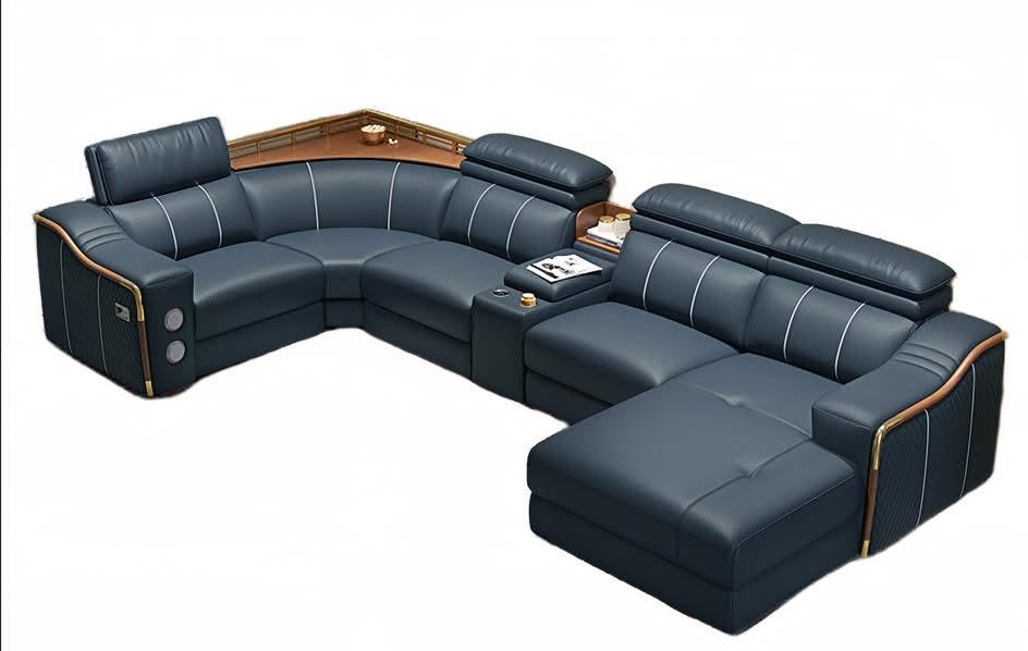 Black Four Pieces Connect Sofa Set